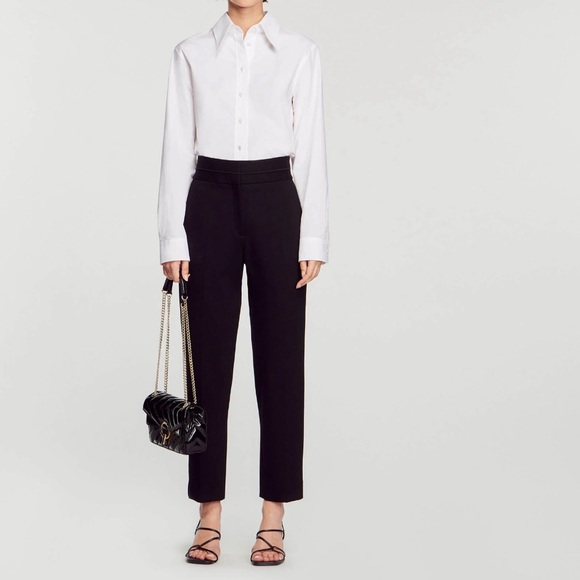 SANDRO HIGH-WAISTED CLASSIC PANTS - Picture 1 of 6